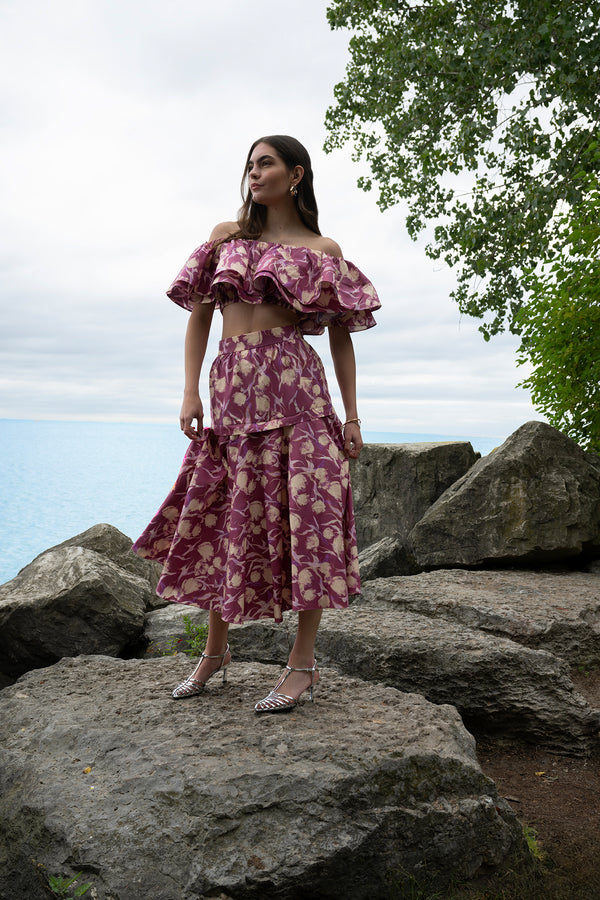 Cora Off-shoulder Ruffle Top Orchid - Vasiliki