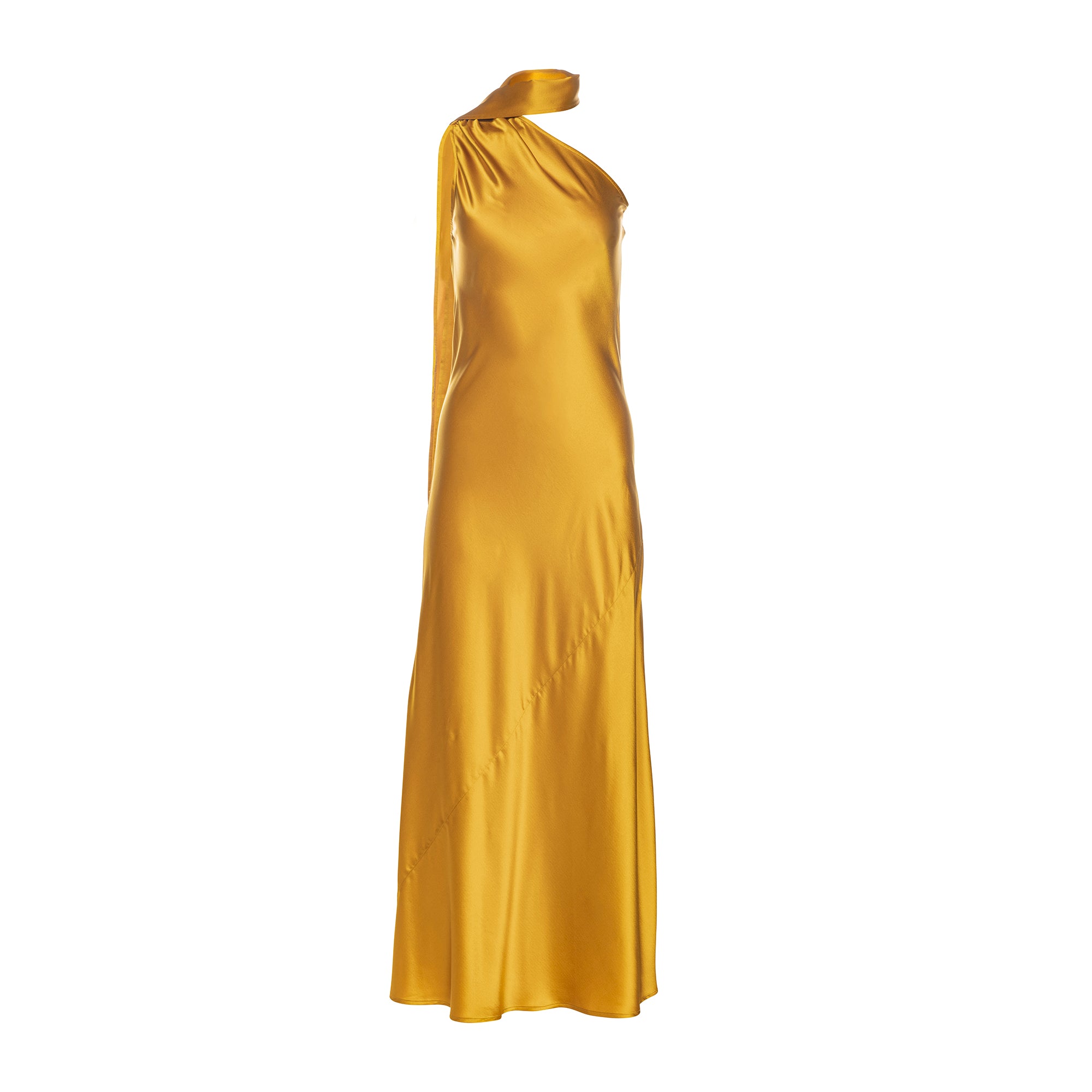 Amal Silk Slip Dress with Floral Corsage XS Amal Silk Slip Dress with Floral Corsage XS