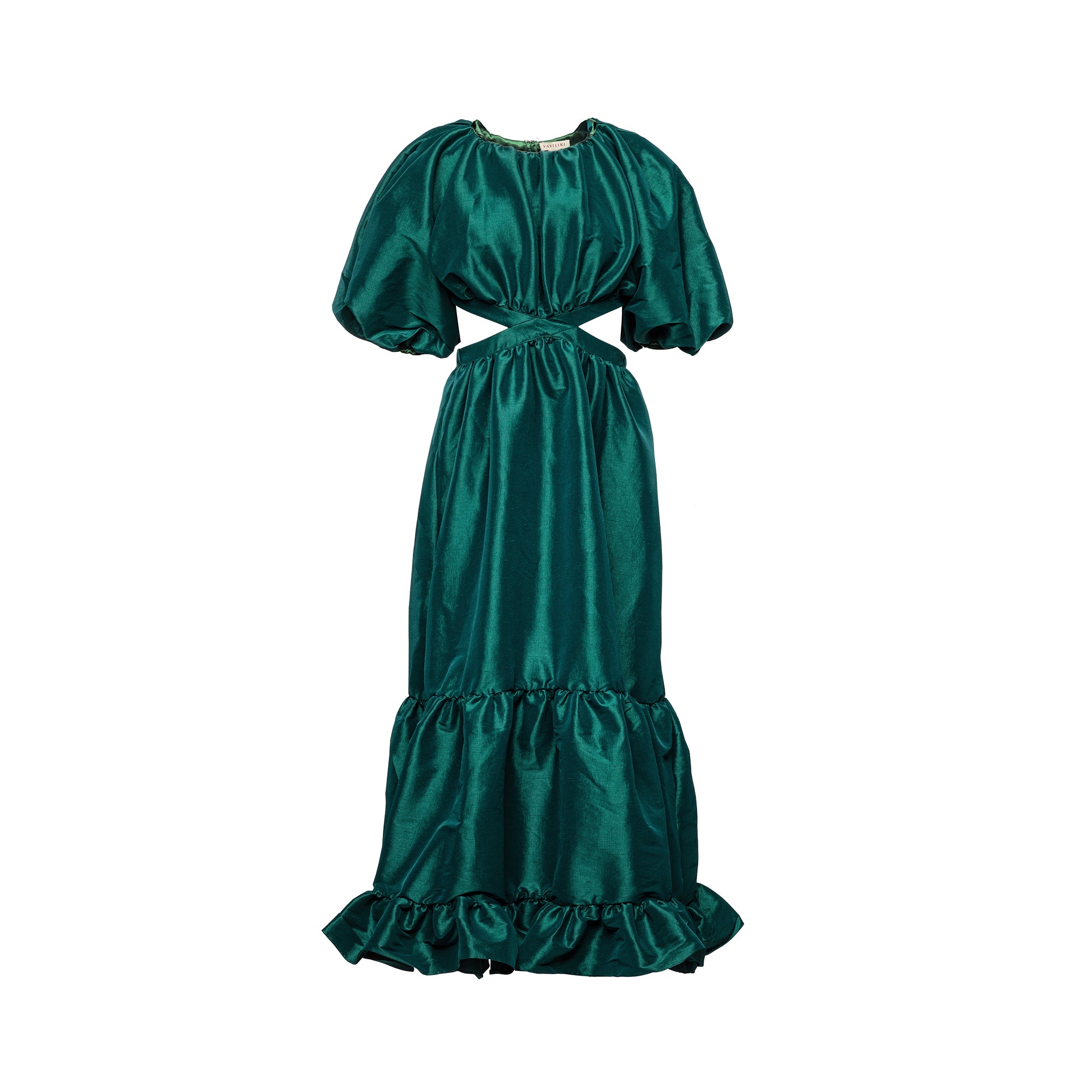 Laila Maxi Taffeta Dress Emerald Green - Vasiliki Laila Maxi Taffeta Dress Emerald Green - Vasiliki