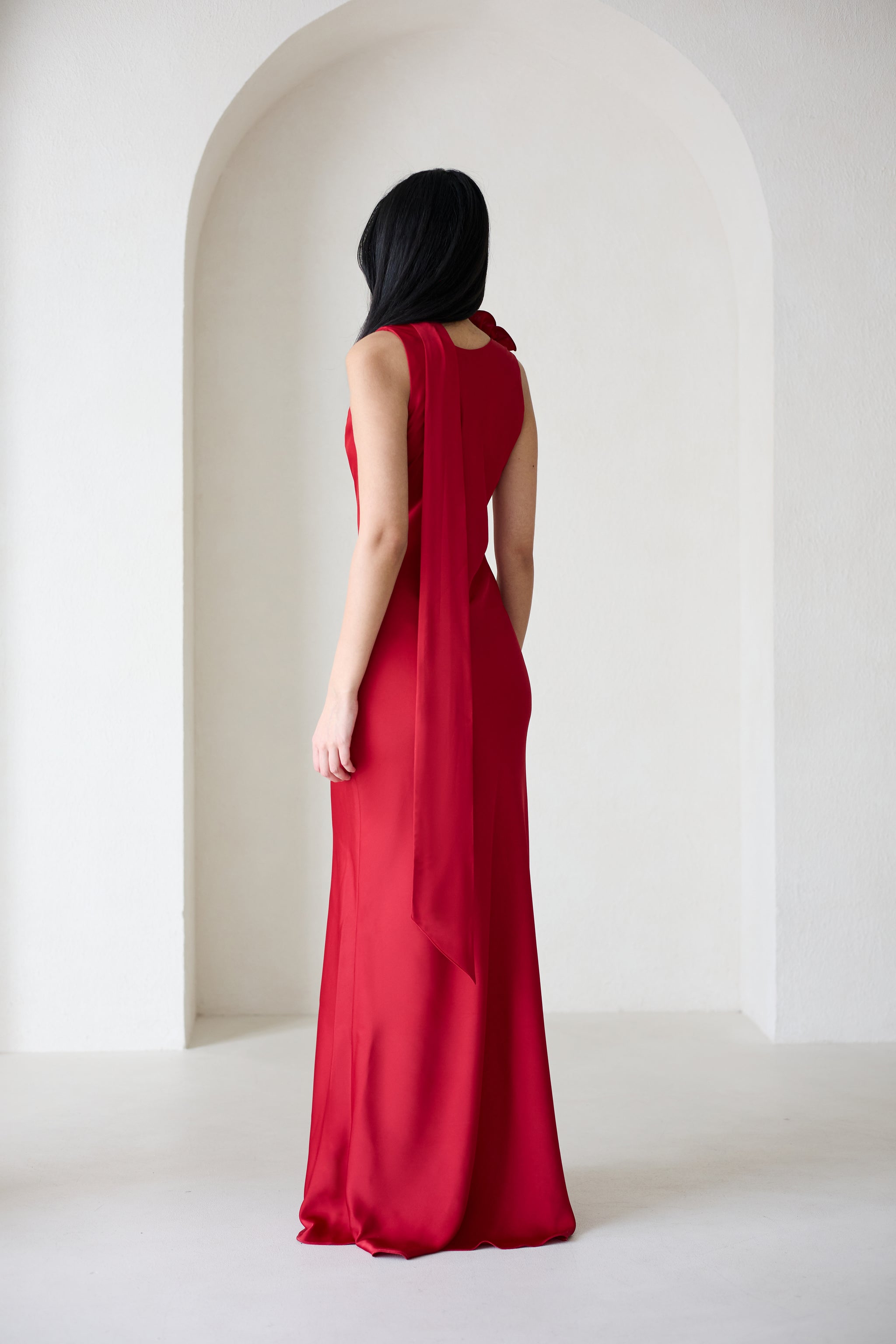 luna red dress Luna Silky Bias Cut Dress in Assouline Red