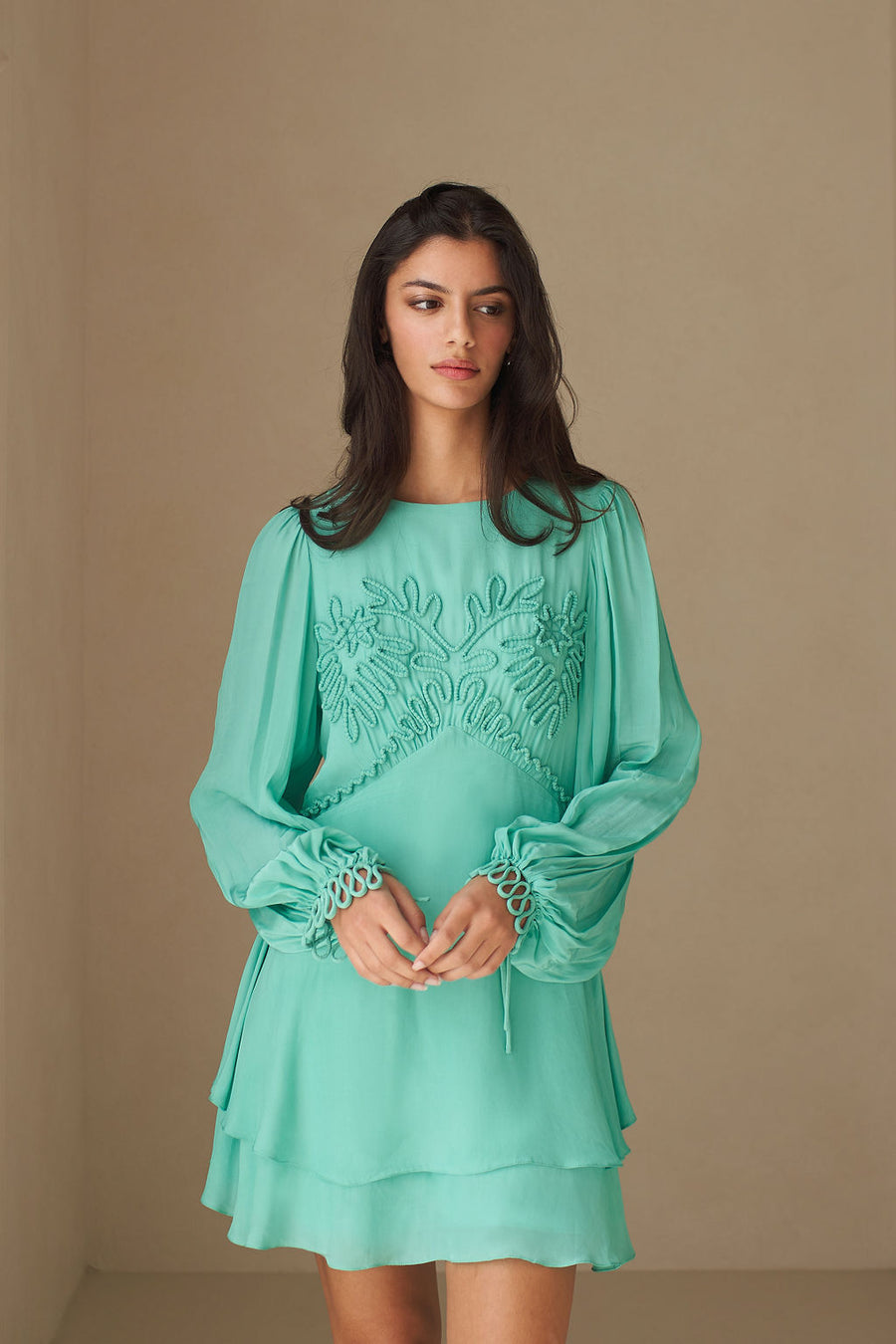 Nura Embroidered Mini Dress