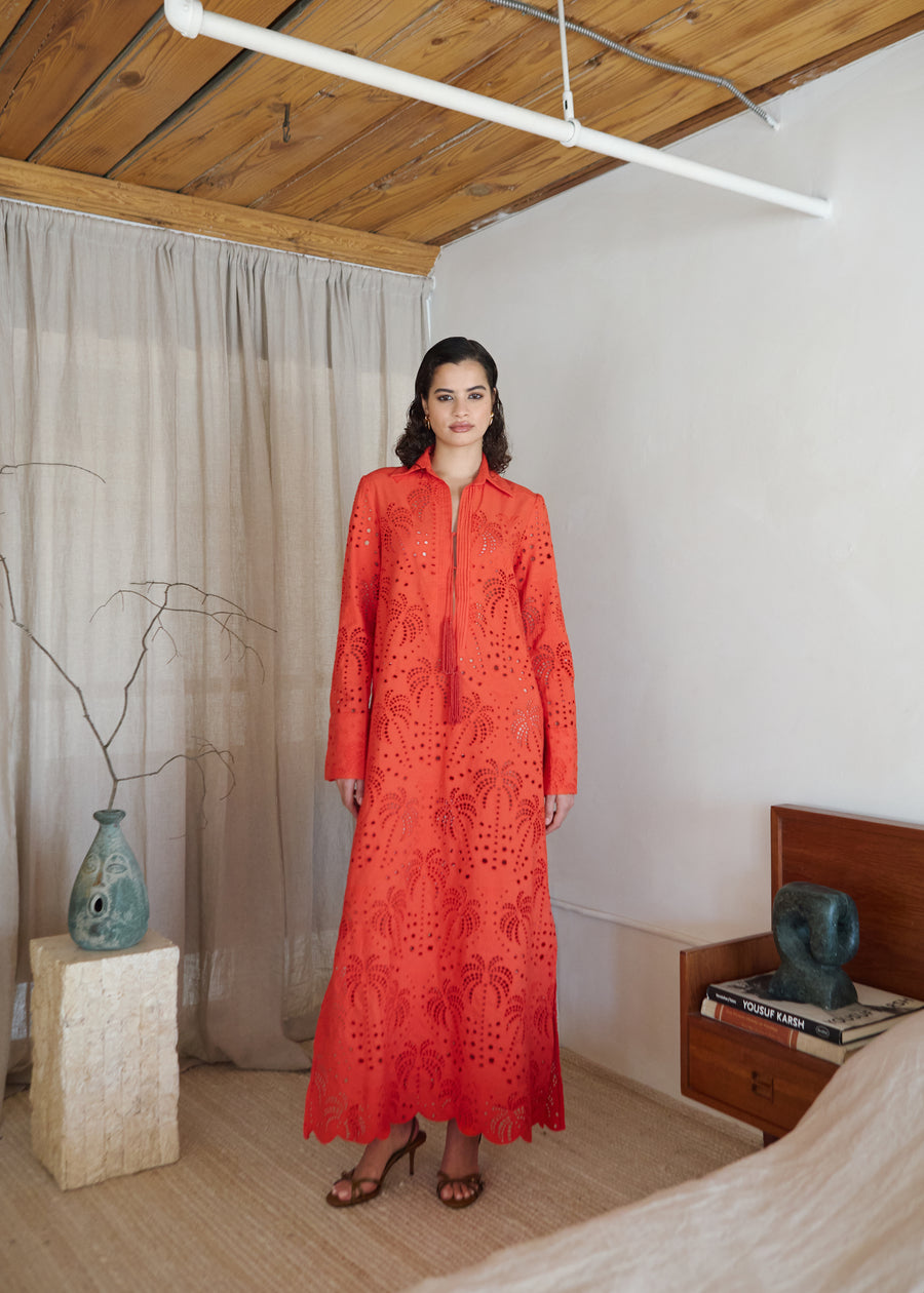 Zahra Embroidered Shirt Dress