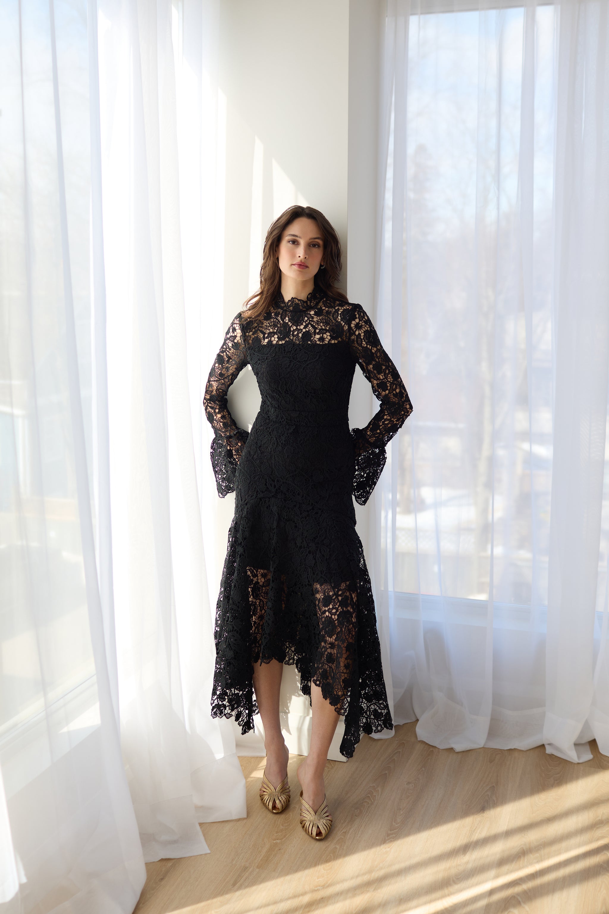 Leila High Neck Lace Dress - Vasiliki Leila High Neck Lace Dress - Vasiliki