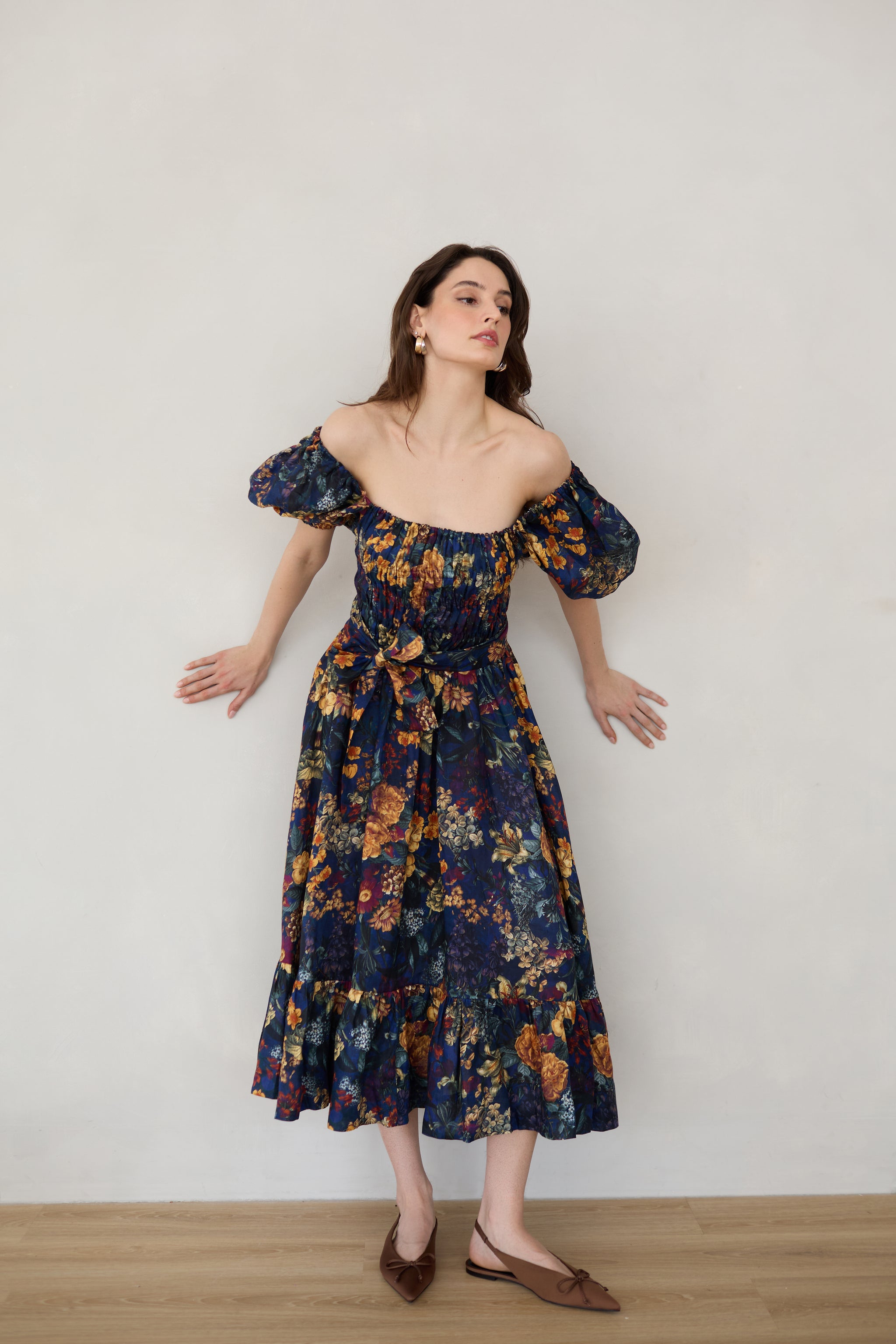 Orellia Linen Midi Dress