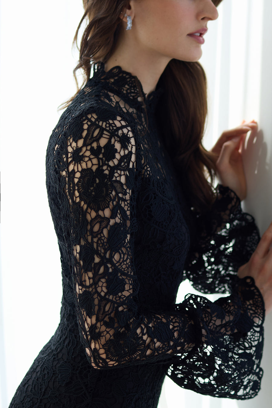 Leila High Neck Lace Dress