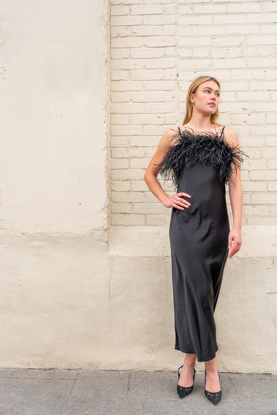 ROMA SILK FEATHER DRESS